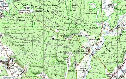 Carte IGN Bertranges